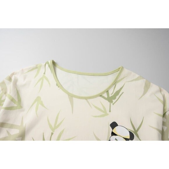 100% Cotton Women’s Pajama Set 2Pcs Short Sleeve Pullover Top Sleepwear Soft - Picture 2 of 10